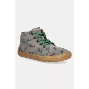 Froddo pantofi din piele intoarsa pentru copii BAREFOOT FIRST STEP LACES culoarea gri, G2130325 imagine
