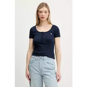 Abercrombie & Fitch tricou femei, culoarea albastru marin, KI139-5271 imagine