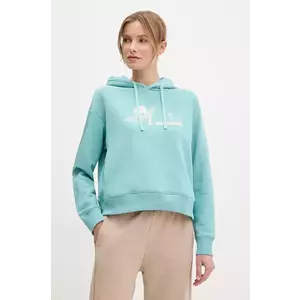 Rossignol bluza Waterfall femei, culoarea turcoaz, cu glugă, cu imprimeu, RLNWS02 imagine