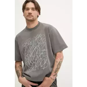 CAMPERLAB tricou din bumbac barbati, culoarea gri, cu imprimeu, AU00020.001 imagine