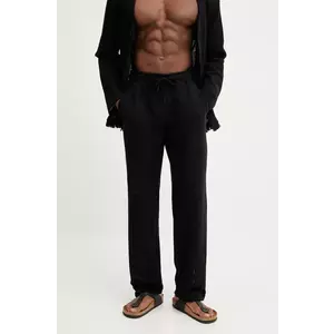 OAS pantaloni de bumbac barbati, culoarea negru, drept, 5014 imagine