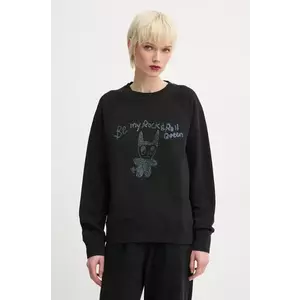 ZADIG&VOLTAIRE hanorac de bumbac femei, culoarea negru, cu imprimeu, JWSS01650 imagine