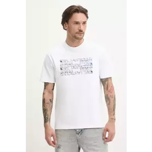 Karl Lagerfeld Jeans tricou din bumbac barbati, culoarea alb, cu imprimeu, A2M17038 imagine