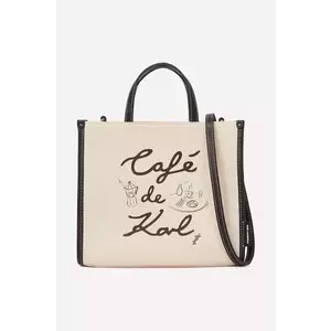 Karl Lagerfeld geanta de bumbac culoarea bej, A2W50028 imagine