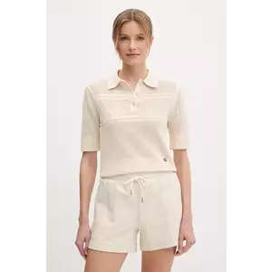 Helly Hansen polo de bumbac SALT femei, culoarea bej, 34400 imagine
