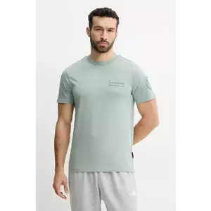 Napapijri tricou din bumbac S-Amundsen barbati, culoarea verde, cu imprimeu, NP0A4IN8G1X1 imagine
