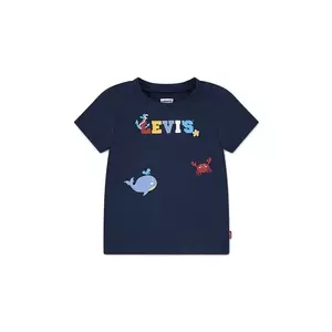 Levi's Tricou din bumbac culoarea albastru marin, cu imprimeu imagine