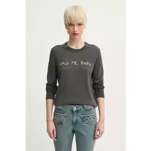 ZADIG&VOLTAIRE pulover de casmir femei, culoarea gri, light, KWSW02705 imagine