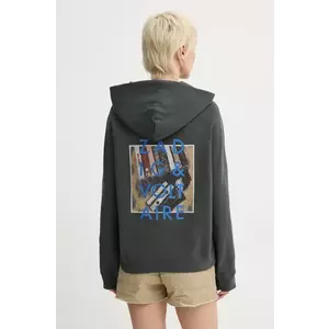 ZADIG&VOLTAIRE bluza femei, culoarea gri, cu glugă, cu imprimeu, JWSS01602 imagine