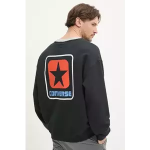 Converse hanorac de bumbac barbati, culoarea negru, cu imprimeu, 10028407-A01 imagine