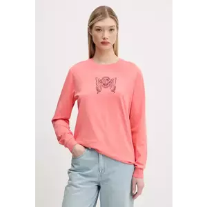 Vans longsleeve din bumbac culoarea portocaliu, VN000NXQD6Z1 imagine