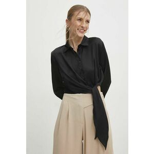 Answear Lab camasa femei, culoarea negru, cu guler clasic, regular imagine