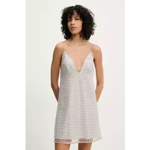 Rotate rochie culoarea gri, mini, drept, 113710800 imagine