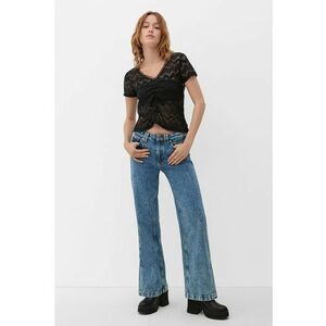 Tricou semitransparent cu model cu fronseuri imagine