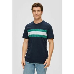 Tricou cu decolteu la baza gatului si imprimeu text imagine