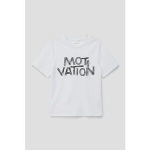 Tricou din amestec de bumbac cu imprimeu text imagine