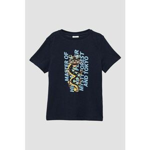Tricou cu decolteu la baza gatului si imprimeu imagine
