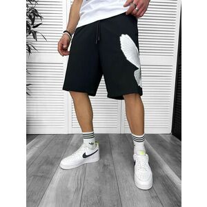Pantaloni de trening scurti negri cu imprimeu Y248 O1-4.3 imagine