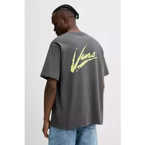 Vans tricou din bumbac barbati, culoarea gri, cu imprimeu, VN000K42EBA1 imagine