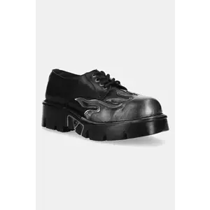 New Rock pantofi de piele METALLIC culoarea negru, M-1553-C3 imagine