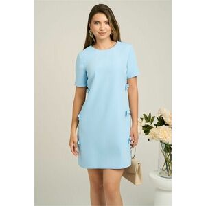 Rochie bleu cu funde pe laterale imagine