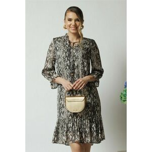 Rochie vaporoasa din voal cu print snake gri imagine