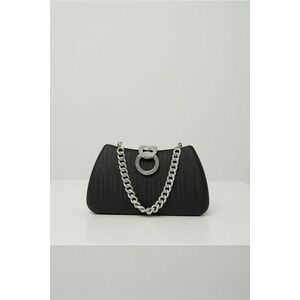 Clutch elegant din fir lurex negru cu inchidere metalica cu strasuri imagine