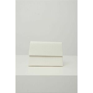 Clutch elegant din glitter alb cu forma patrata imagine