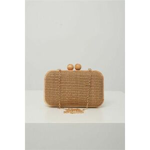 Clutch din lemn cu textura impletia maro imagine