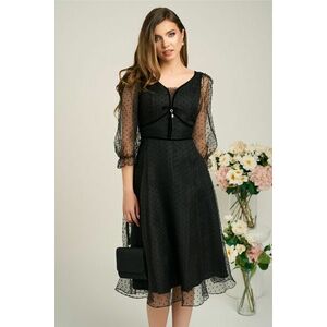Rochie eleganta de ocazie din organza neagra cu picatele imagine