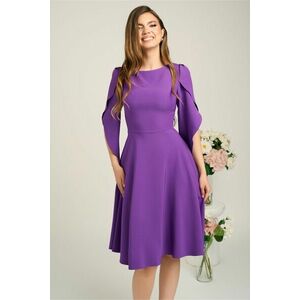 Rochie eleganta din stofa mov cu maneci evazate petrecute imagine