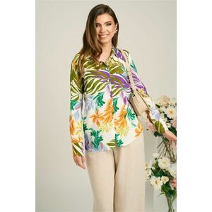 Camasa DY Fashion din viscozaicory cu print mov si verde imagine