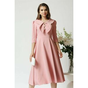 Rochie LaDonna roz clos de ocazie cu guler maxi si nasturi perluta imagine