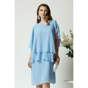 Rochie eleganta din voal bleu cu capa imagine