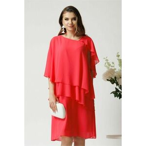 Rochie eleganta din voal corai cu capa imagine