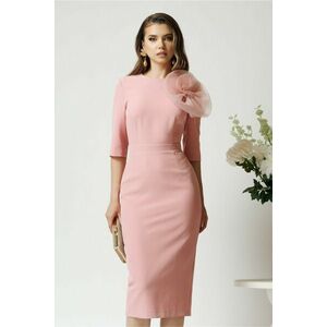 Rochie Dy Fashion de ocazie din stofa roz cu floare maxi imagine