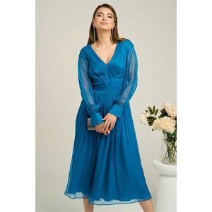 Rochie Leonard Collection eleganta din matase naturala turcoaz imagine