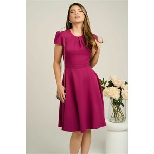 Rochie DY Fashion eleganta din stofa magenta cu spatele gol imagine