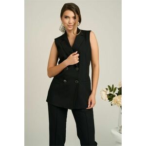 Vesta DY Fashion din stofa neagra cu doua randuri de nasturi imagine