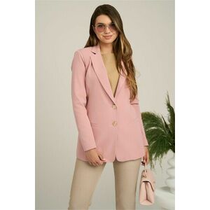 Sacou DY Fashion din stofa roz cu buzunare imagine