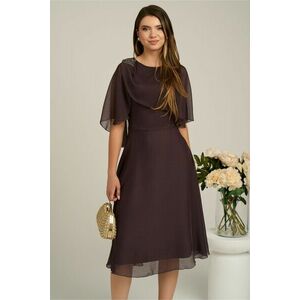 Rochie Viada eleganta din voal maro cu capa la bust imagine