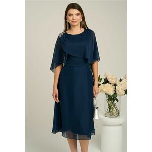 Rochie Viada eleganta din voal bleumarin cu capa la bust imagine