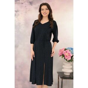 Rochie eleganta din lurex bleumarin cu glitter albastru imagine