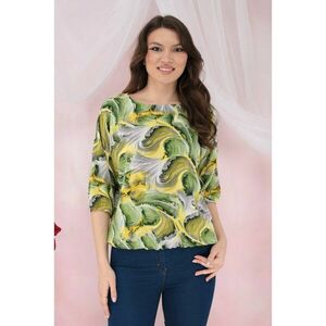 Bluza lejera cu imprimeu abstract gri-verde imagine