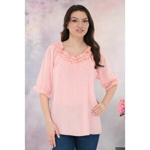 Bluza lejera roz din voal imagine