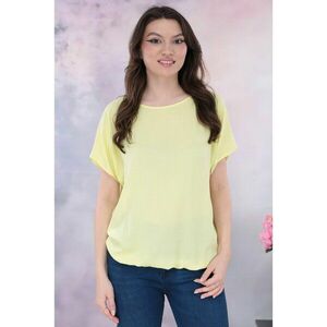 Bluza din vascoza galbena cu elastic la tiv imagine
