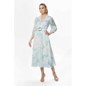 Rochie eleganta din voal cu imprimeu Karren Bleu imagine