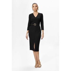 Rochie eleganta cu fermoar pe fata si crepeu Cristiana Neagra imagine