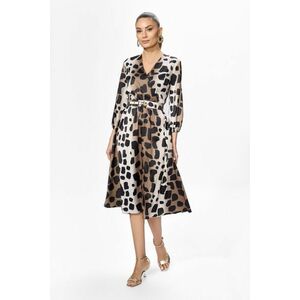 Rochie eleganta din satin cu imprimeu Finola Animal Print imagine