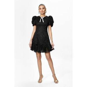 Rochie eleganta din dantela cu tull Naliny Neagra imagine